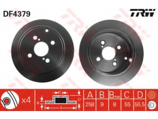 DF4379 TRW - Тормозной диск - Autoyamato