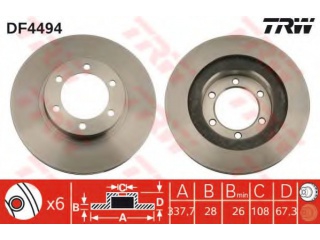DF4494 TRW - Тормозной диск - Autoyamato