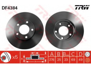 DF4384 TRW - Тормозной диск - Autoyamato