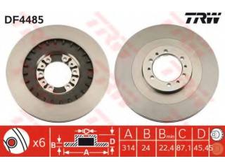 DF4485 TRW - Тормозной диск - Autoyamato