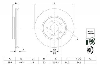 Тормозной диск&nbsp;0986479F49&nbsp;(BOSCH)