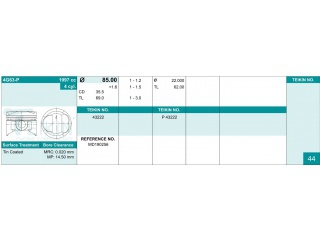 43222050 TEIKIN - Поршня - Autoyamato