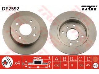 DF2592 TRW - Тормозной диск - Autoyamato