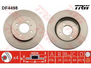 DF4498 TRW - Тормозной диск - Autoyamato