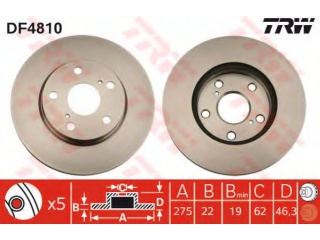 DF4810 TRW - Тормозной диск - Autoyamato