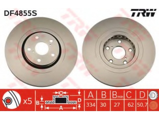 DF4855S TRW - Тормозной диск - Autoyamato