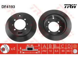 DF4193 TRW - Тормозной диск - Autoyamato