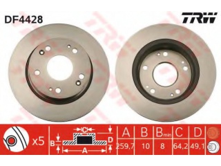 DF4428 TRW - Тормозной диск - Autoyamato