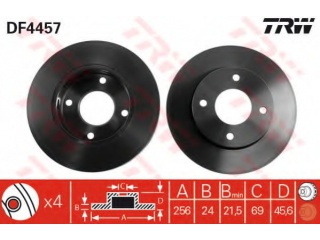 DF4457 TRW - Тормозной диск - Autoyamato