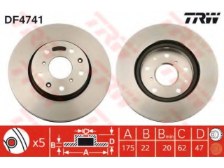 DF4741 TRW - Тормозной диск - Autoyamato
