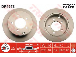 DF4973 TRW - Тормозной диск - Autoyamato