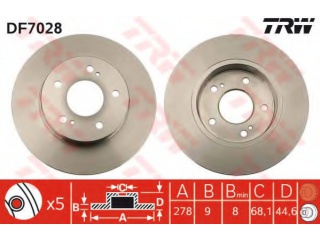 DF7028 TRW - Тормозной диск - Autoyamato