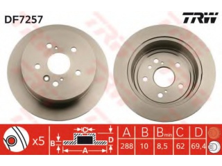 DF7257 TRW - Тормозной диск - Autoyamato