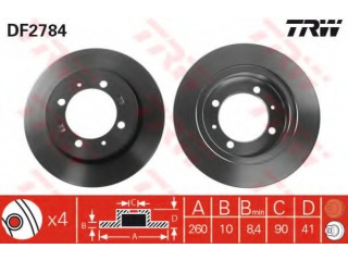 DF2784 TRW - Тормозной диск - Autoyamato