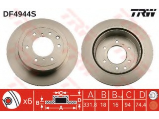 DF4944S TRW - Тормозной диск - Autoyamato