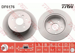 DF6176 TRW - Тормозной диск - Autoyamato
