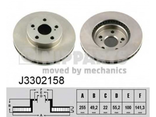 J3302158 NIPPARTS - Тормозной диск - Autoyamato
