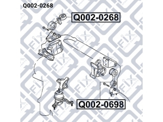 Подушка двигателя Q0020268 (Q-FIX)