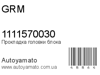 Прокладка головки блока 1111570030 (GRM)