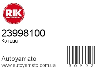 Кольца 23998100 (RIK)