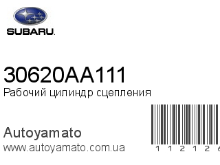Рабочий цилиндр сцепления 30620AA111 (SUBARU)