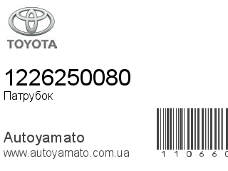 Патрубок 1226250080 (TOYOTA)