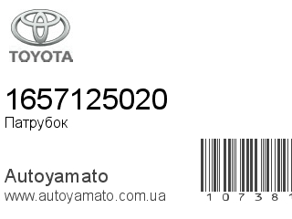 Патрубок 1657125020 (TOYOTA)